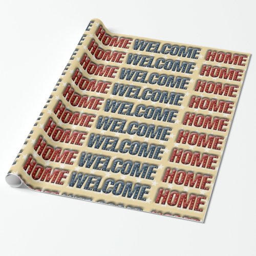 Welcome home military wrapping paper