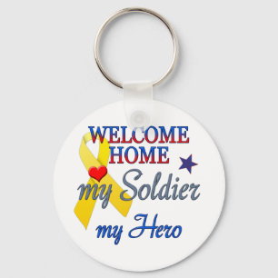 Welcome Home My Soldier My Hero Keychain