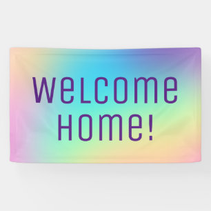 Welcome Home! Pastel Rainbow Banner