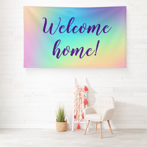 Welcome Home Pastel Rainbow Banner