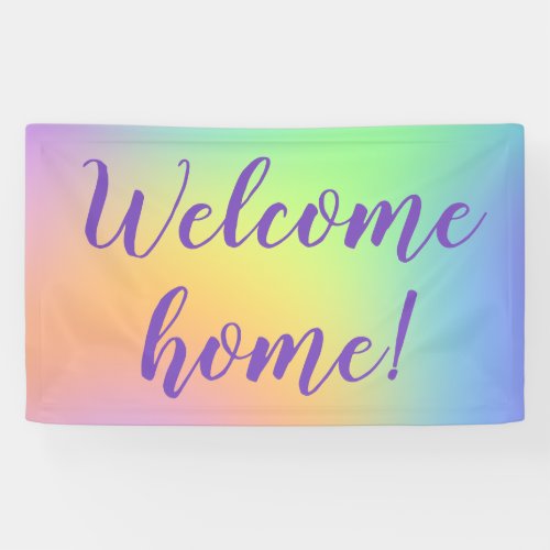 Welcome Home Pastel Rainbow Banner