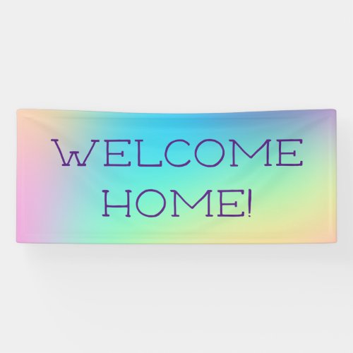 Welcome Home Pastel Rainbow Banner