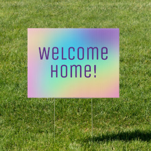 Welcome Home! Pastel Rainbow Sign