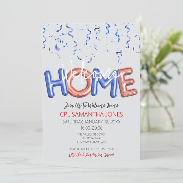 Welcome Home Patriotic Military Hero Party Invitation (Standing Front)