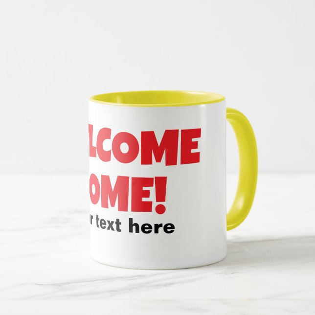 Welcome home personalized coffee mug gift (Front Right)