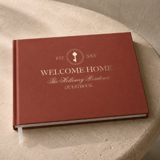 Welcome Home Personalized Family Residence Foil Guest Book