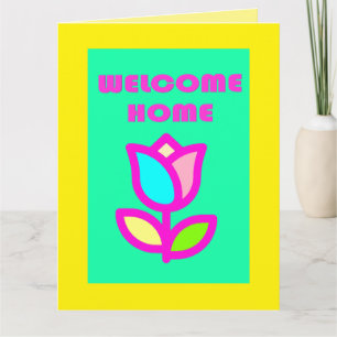 WELCOME HOME PURPLE AND YELLOW DESIGN CARD