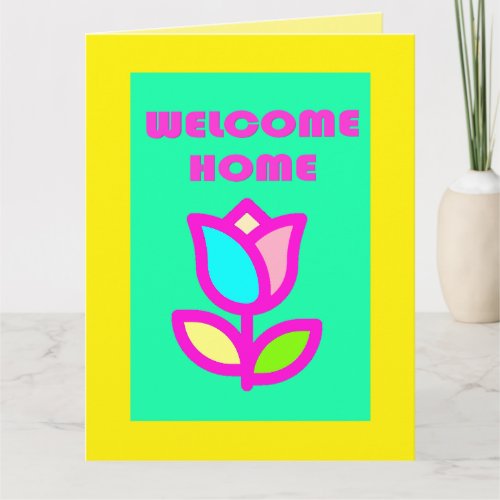 WELCOME HOME PURPLE AND YELLOW DESIGN            CARD