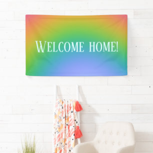 "Welcome Home!" Rainbow Banner