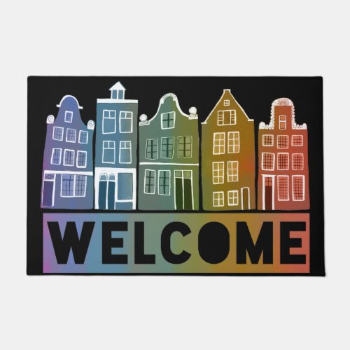 Welcome Home Rainbow Holland Amsterdam Colorful Doormat