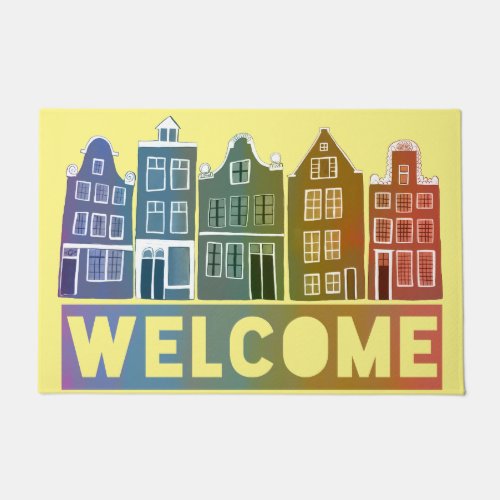 Welcome Home Rainbow Holland Amsterdam Colorful Doormat