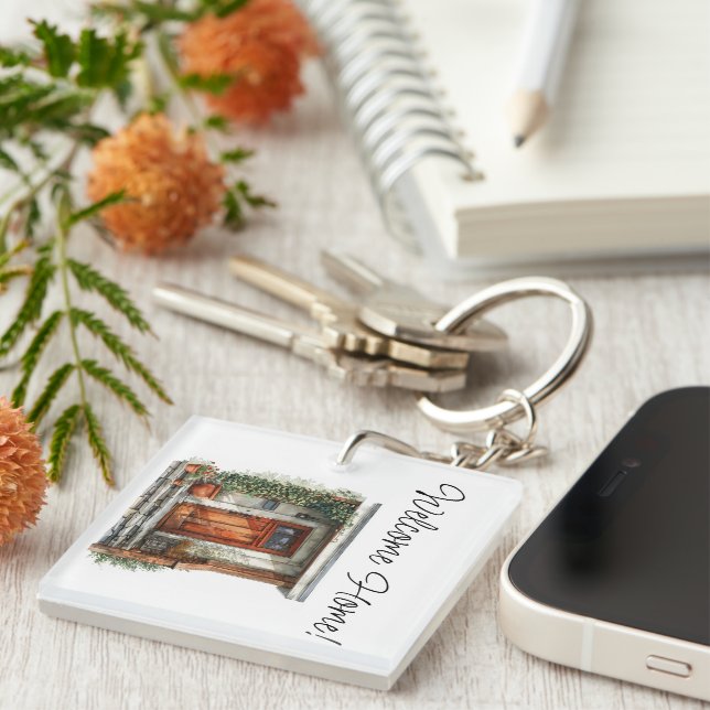 Welcome Home Real Estate Agent Gift Keychain (Front Right)