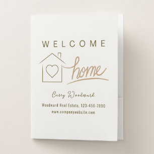 Welcome Home Real Estate Client Moving in New Home Pocket Folder