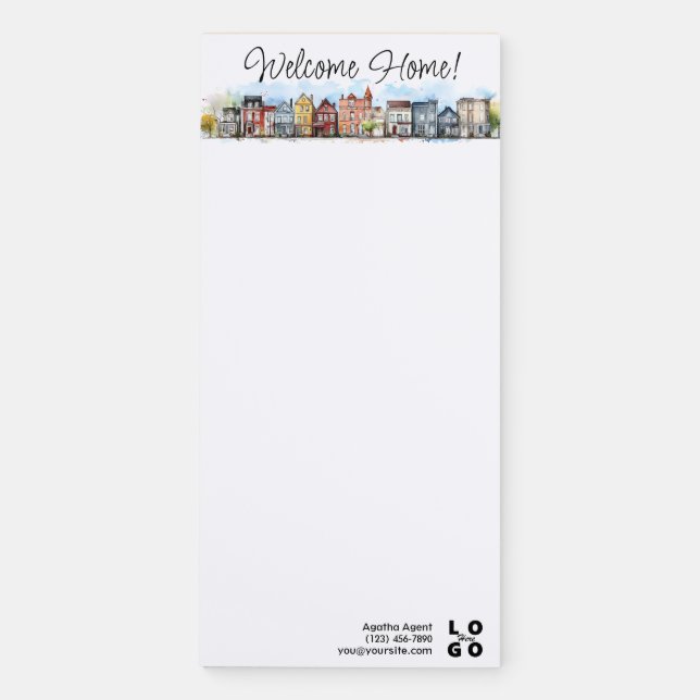 Welcome Home Real Estate Closing Gift Magnetic Notepad (Front)