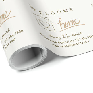Welcome Home Real Estate Minimalist Personalized  Wrapping Paper