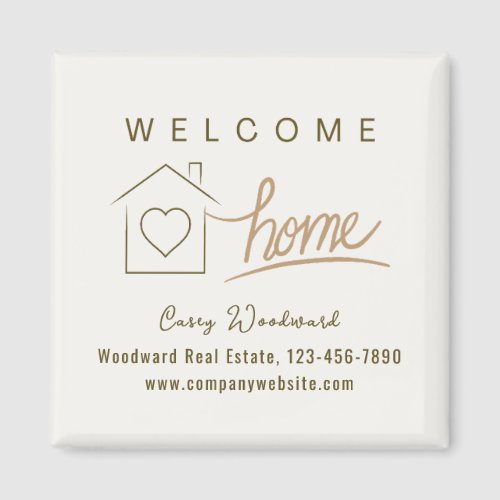 Welcome Home Real Estate New Homeowner Minimalist Magnet