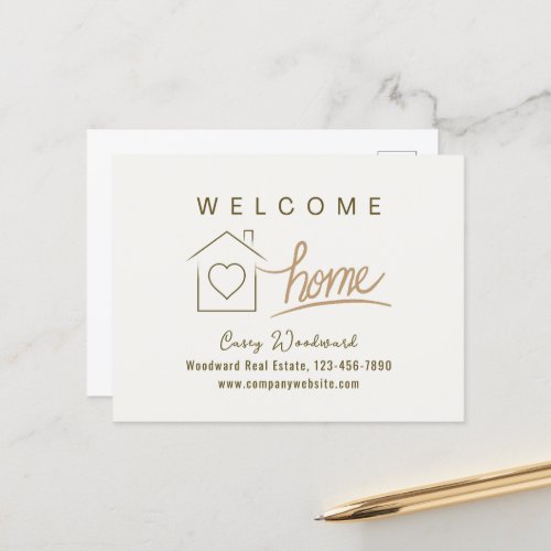 Welcome Home Real Estate Simple Clean Minimalist  Postcard