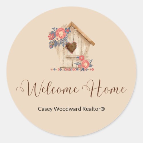 Welcome Home Realtor Congratulations Classic Round Sticker