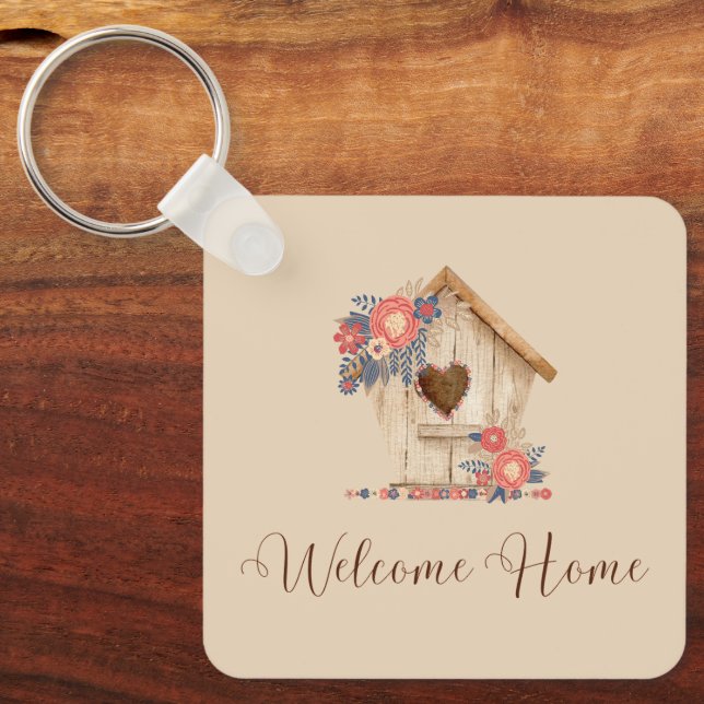 Welcome Home Realtor Congratulations Keychain (Front)