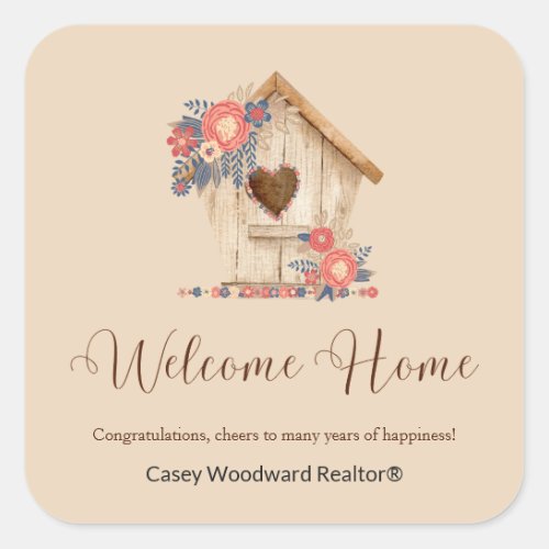 Welcome Home Realtor Congratulations Square Sticker