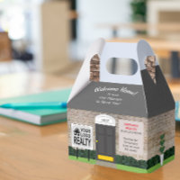 Welcome Home Realtor Logo White Brick House Large