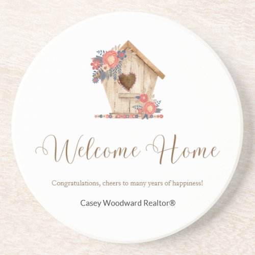 Welcome Home Realtor Personalized Coaster