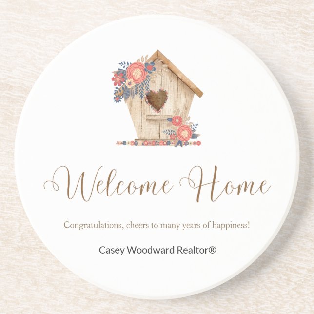 Welcome Home Realtor Personalized Coaster (Front)