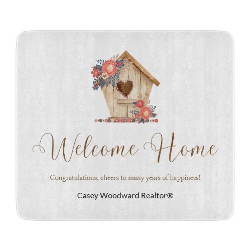 Welcome Home Realtor Personalized Cutting Board