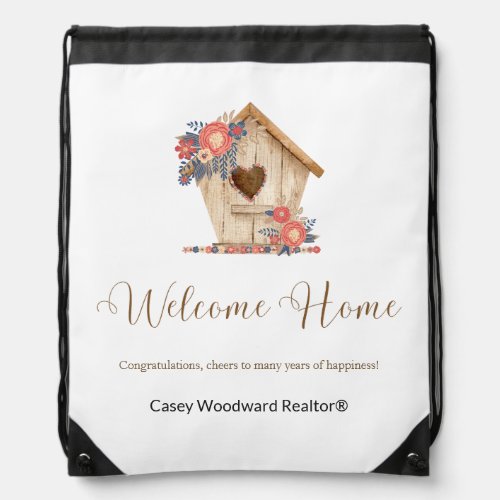 Welcome Home Realtor Personalized  Drawstring Bag