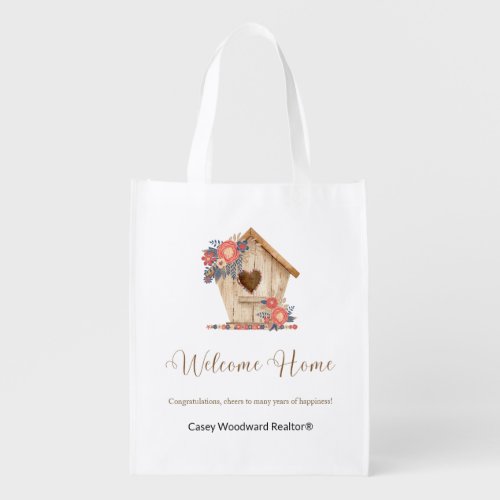Welcome Home Realtor Personalized Grocery Bag