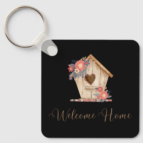 Welcome Home Realtor Personalized in Black Color Keychain