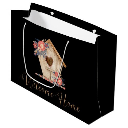 Welcome Home Realtor Personalized in Black Color  Large Gift Bag