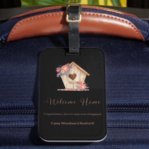 Welcome Home Realtor Personalized in Black Color  Luggage Tag