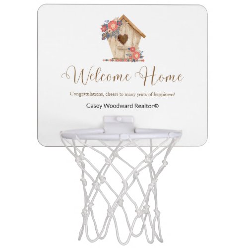 Welcome Home Realtor Personalized   Mini Basketball Hoop