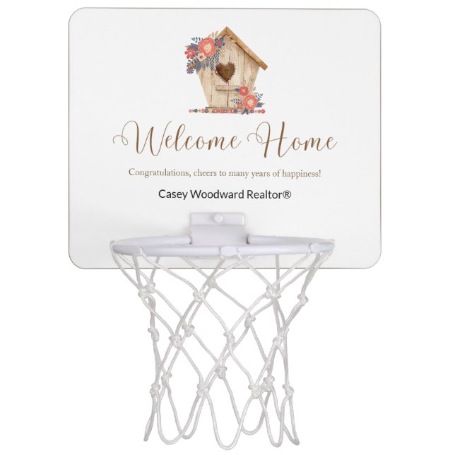 Welcome Home Realtor Personalized   Mini Basketball Hoop (Front)
