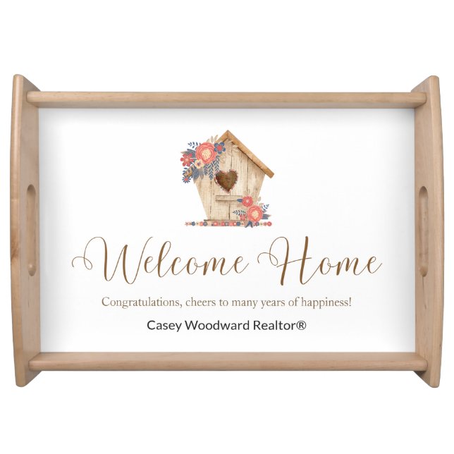 Welcome Home Realtor Personalized Serving Tray (Front)