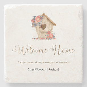 Welcome Home Realtor Personalized Stone Coaster