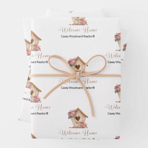 Welcome Home Realtor Personalized Wrapping Paper Sheets