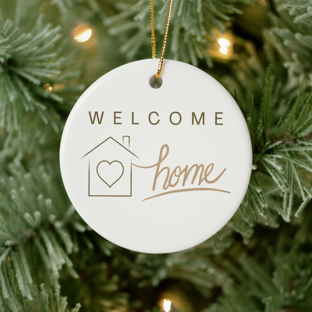 Welcome Home Realtor Simple Minimalist Home Decor  Ceramic Ornament (Tree)