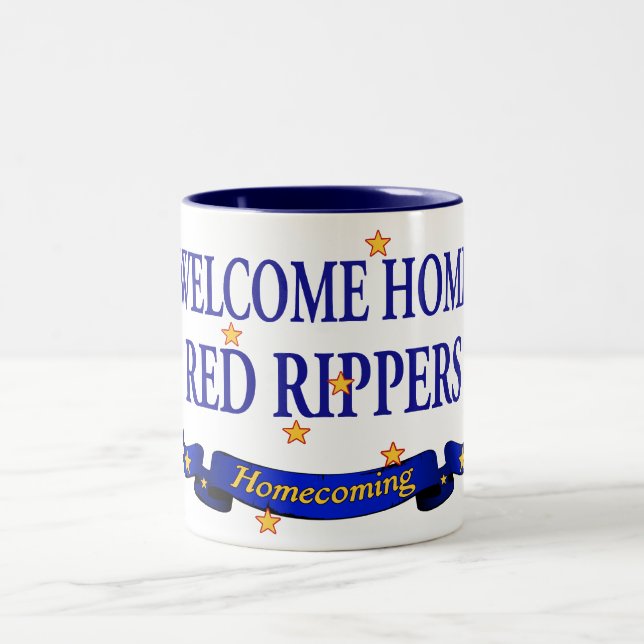 Welcome Home Red Rippers Two-Tone Coffee Mug (Center)