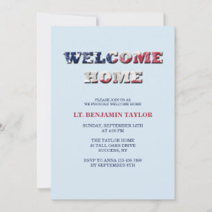 Welcome Home Red White and Blue Invitation