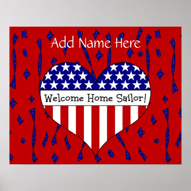 Welcome Home Sailor! (Customizable Name) Poster (Front)