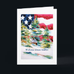 Welcome Home Soldier Hanukkah Card<br><div class="desc">Welcome Home Hanukkah card painted by Chris Ambrose to honor our brave troops.  Matching products such as labels and ornaments are also available!  Just click on Chris Ambrose Art below to see my collections.</div>