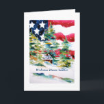 Welcome Home Soldier Hanukkah Card<br><div class="desc">Welcome Home Hanukkah card painted by Chris Ambrose to honor our brave troops.  Matching products such as labels and ornaments are also available!  Just click on Chris Ambrose Art below to see my collections.</div>