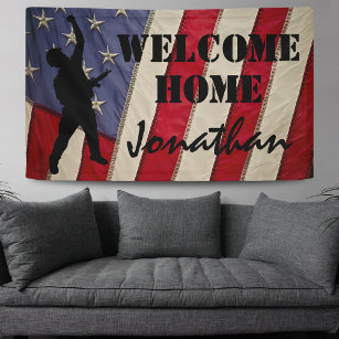 Welcome Home Soldier   Military Flag Banner