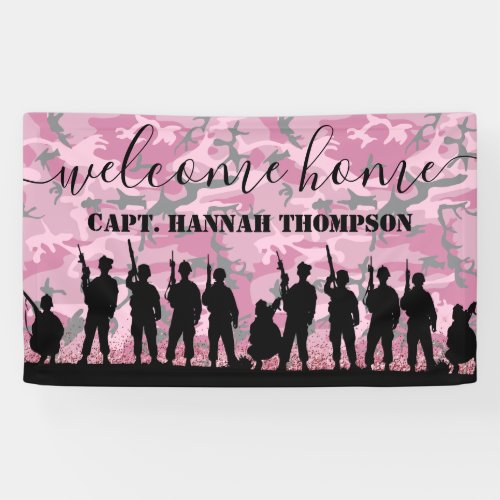 Welcome Home Soldier  Military Pink Girly Banner