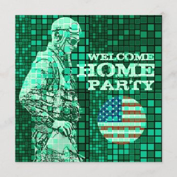 Welcome Home Soldier Party 1 Invitation by pixibition at Zazzle