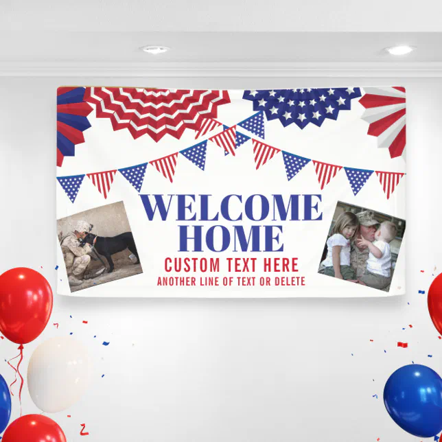 Welcome Home Soldier Patriotic 2 Photos Custom Banner (Creator Uploaded)