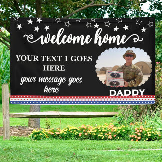 Welcome Home Soldier Patriotic Photo Custom Banner