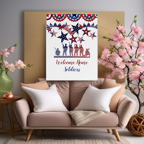 Welcome Home Soldiers Patriotic Stars Banner Foam Board